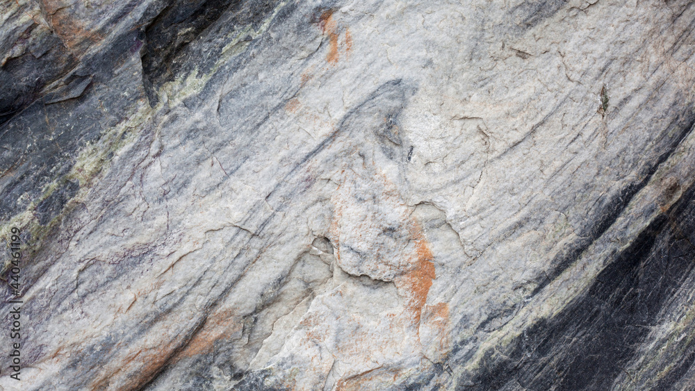 Wall mural black white marble texture in opencast mine