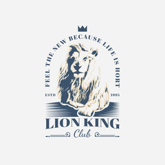 vintage lion emblem badge logo