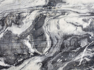 Black white marble texture in opencast mine