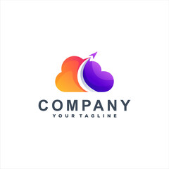 cloud color gradient logo design