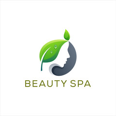 beauty lady gradient logo design