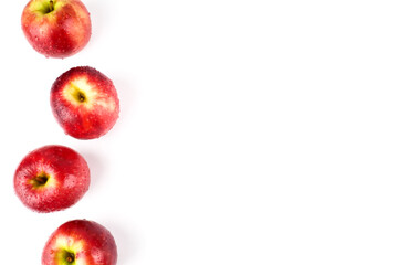 Red apples pink lady (Malus domestica Cripps Pink) isolated on white background. Organic fruits for...