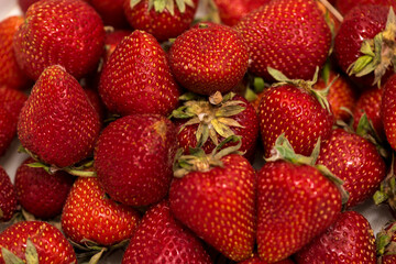 strawberries on a market