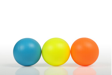 three colorful balls isolated