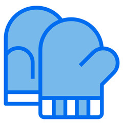 gloves blue line icon