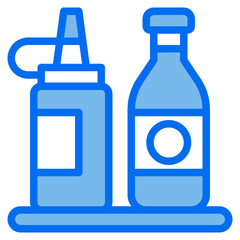 Ketchup blue line icon
