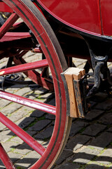 Fototapeta na wymiar Vintage - Wooden Wagon Wheel
