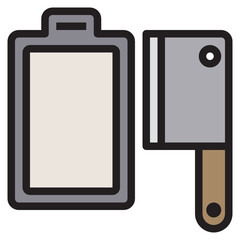 chopping boardcleaver line icon