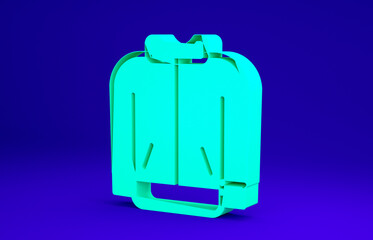 Green Baseball t-shirt icon isolated on blue background. Baseball jersey, sport uniform, raglan t-shirt sport. Minimalism concept. 3d illustration 3D render