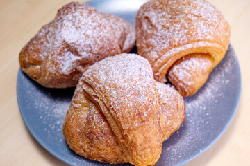 fresh baked goods close-up. buns with sprinkles