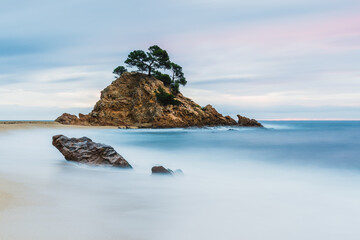 Rocks in the Mediterranean Sea (Cap Roig, Costa Brava, Catalonia, Spain)