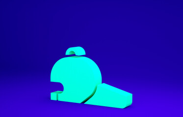 Green Baseball cap icon isolated on blue background. Sport equipment. Sports uniform. Minimalism concept. 3d illustration 3D render