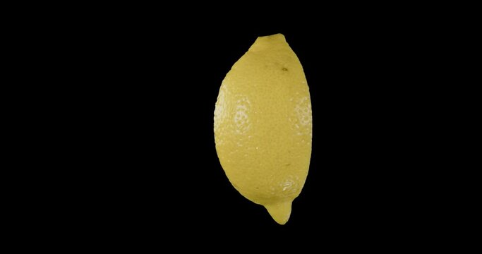 Yellow lemon rotation alpha channel. Fruit
