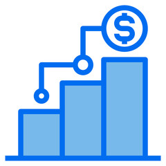 money blue line icon
