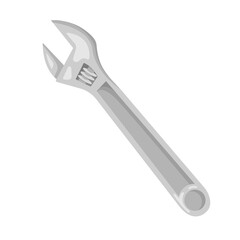 vector steel adjustable wrench in cartoon style. an iron tool for repairing and turning.metal wrench. isolated on a white background.