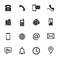 Contact us icon set , Phone symbol, Communication and website icon vector isolated on white background