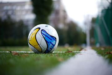 football training with a ball yellow blue