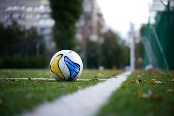 football training with a ball yellow blue