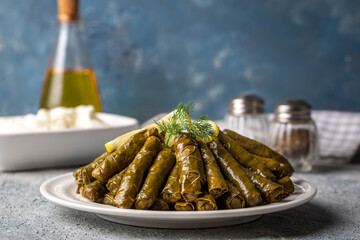 Traditional delicious Turkish foods; stuffed leaves (yaprak sarmasi)