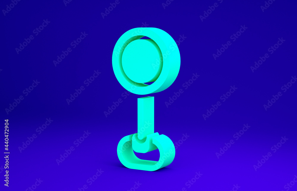 Sticker green road traffic sign. signpost icon isolated on blue background. pointer symbol. isolated street 