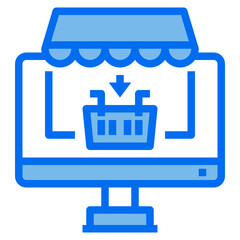 shop blue line icon