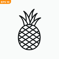 Obraz premium pineapple fruits icon symbol template for graphic and web design collection logo vector illustration