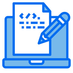 programming blue line icon