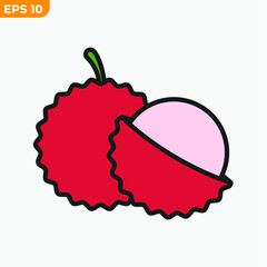 lychee fruits icon symbol template for graphic and web design collection logo vector illustration