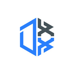 Obraz premium DXX logo DXX icon DXX vector DXX monogram DXX letter DXX minimalist DXX triangle DXX hexagon Unique modern flat abstract logo design 
