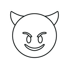 Devil line icon symbol vector emoji