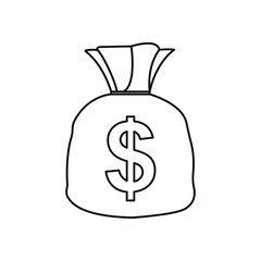 Dollar money line icon vector