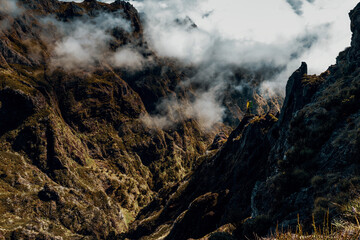 Woman exploring the montains