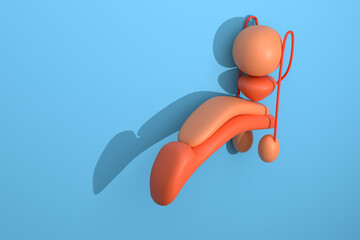 three dimensional illustration of male genitalia
with space for text