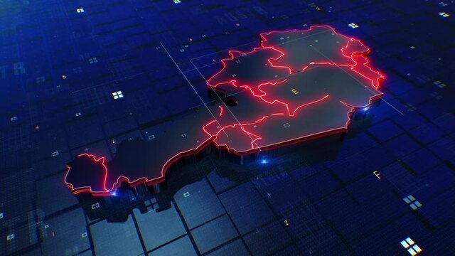 Austria map digital 4k background 