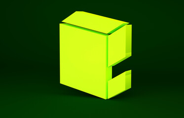 Yellow Flour pack icon isolated on green background. Minimalism concept. 3d illustration 3D render