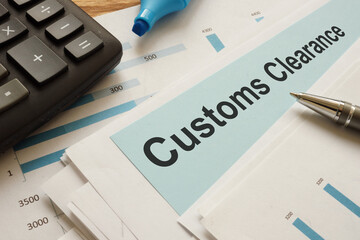 Customs Clearance is shown on the business photo using the text