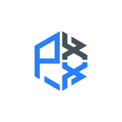 PXX logo PXX icon PXX vector PXX monogram PXX letter PXX minimalist PXX triangle PXX hexagon Unique modern flat abstract logo design 