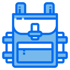 school bag blue line icon