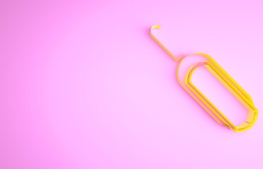 Yellow Scoop flour icon isolated on pink background. Minimalism concept. 3d illustration 3D render