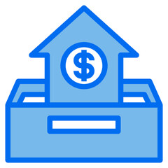 growth blue line icon