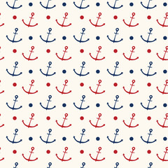 Seamless nautical pattern. Design elements for wallpaper, invitation, scrapbooking, textile. Background with anchors.