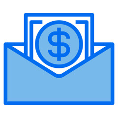 mail blue line icon