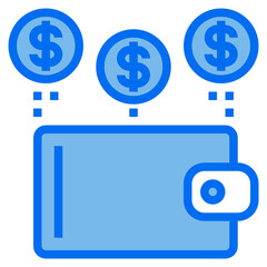 money blue line icon