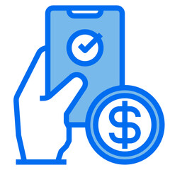 smartphone blue line icon