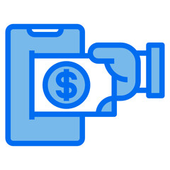 smartphone blue line icon