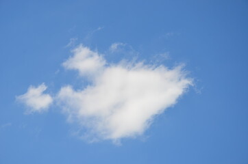 plane like white clouds in the blue sky
