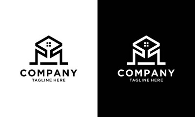  initials letter P or PP for thereal estate building vector template.