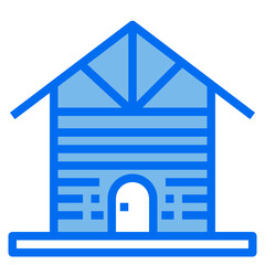house blue line icon
