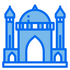 Mosque blue line icon