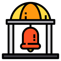 Bell tower line icon